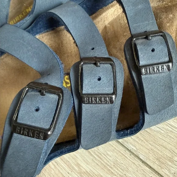 Birkenstock Florida Dark Blue Triple Strap Sandals Size 41/ US Men’s 8 - Picture 3 of 10